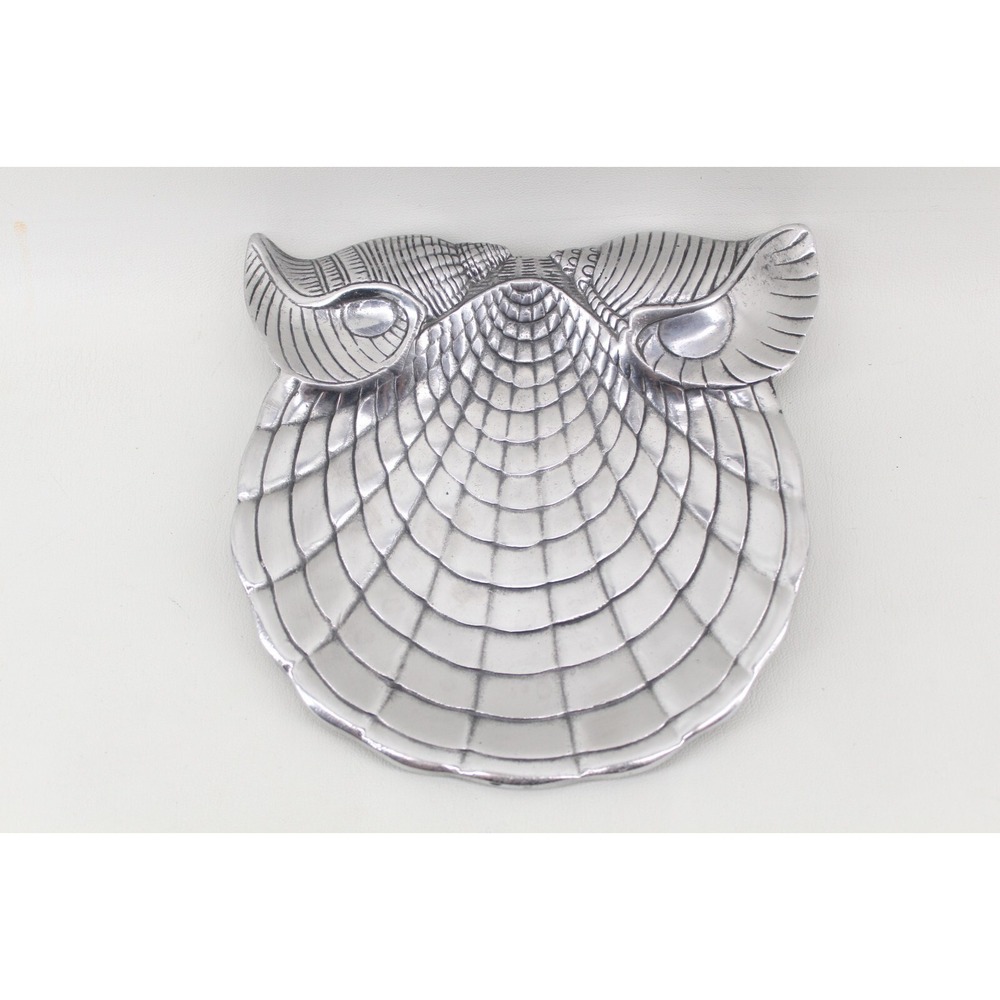 Vintage Arthur Court Sea Shell Dish Plate Aluminum 1986